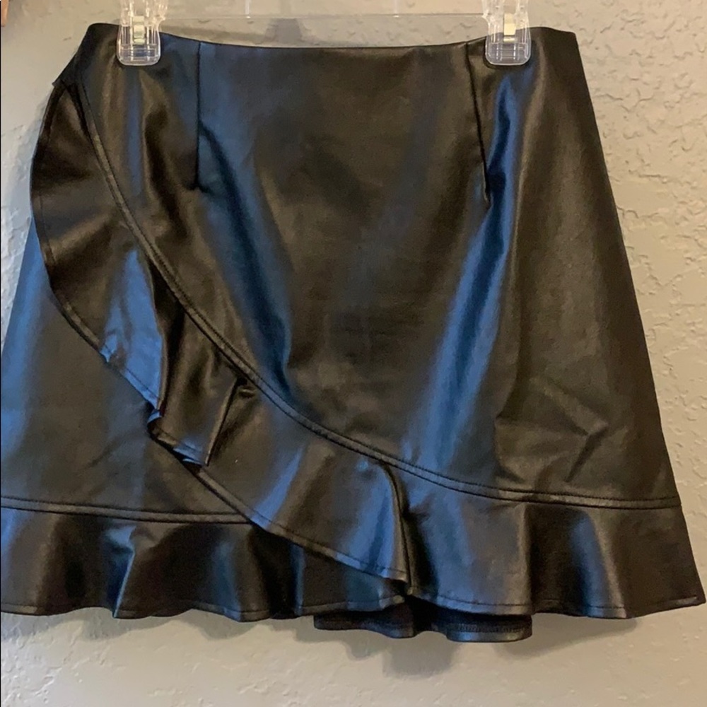 Black pleather skirt